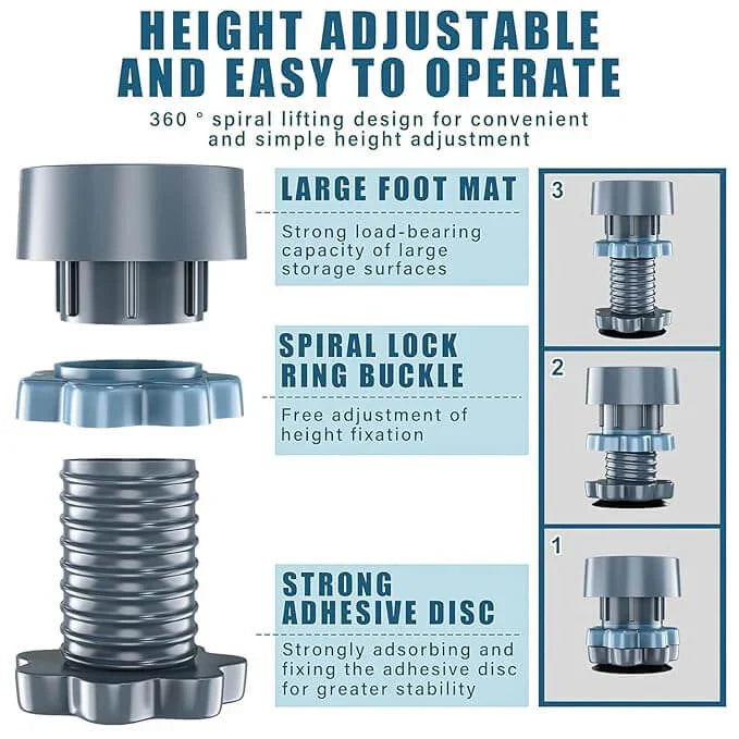 Adjustable Anti Vibration Washing Machine Feet Pads (Set of 4)