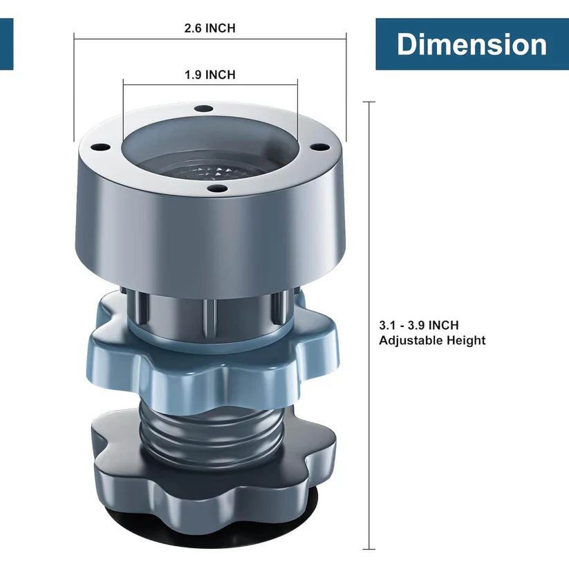 Adjustable Anti Vibration Washing Machine Feet Pads (Set of 4)