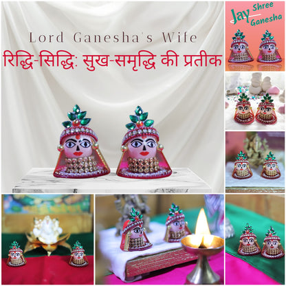 🙏🏻Riddhi Siddhi Idol Pair Lord Ganesha's Wife - Blessings of Prosperity & Wisdom "सुखसमृद्धाः भवतः"🙏🏻