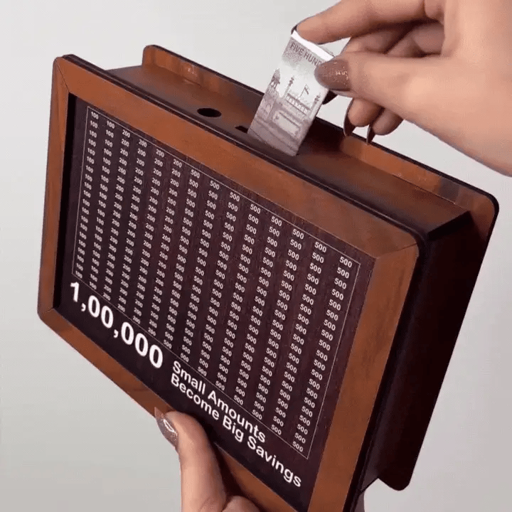 Big Money Saving Milestone Wooden Box - Save Rs 1,00,000/- In Invest Rs 399/-